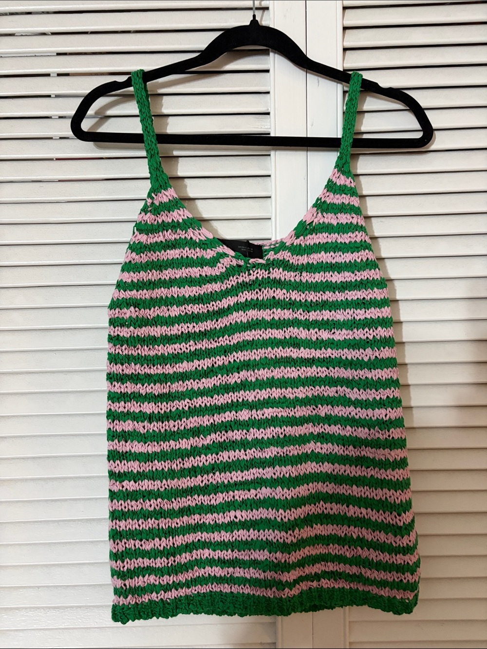 Zara Green & Pink Striped Knit Tank